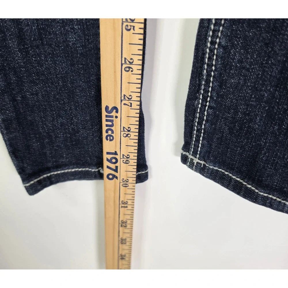 LA Idol USA Jeans Womens 0 W26 L31.5 Skinny Bling Rhinestone Thick Stitch Y2K